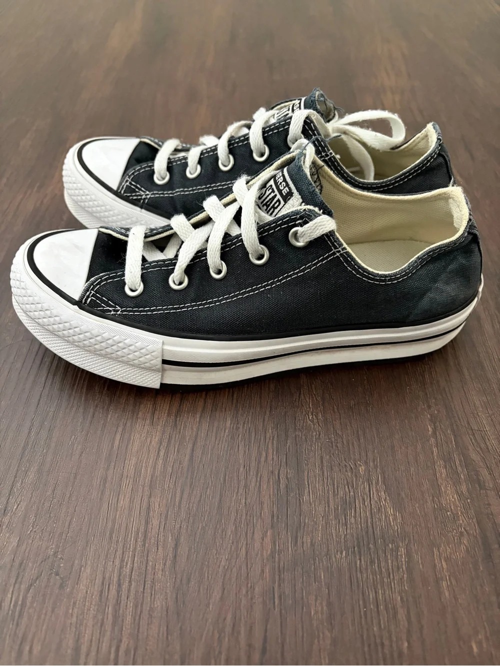 Converse Kids Black and White Low Top Canvas Sneakers